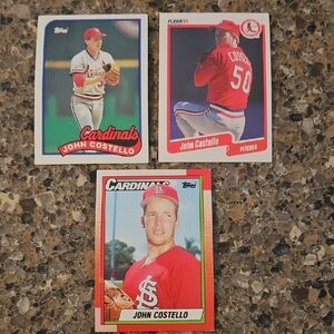 Cardinals John Costello Baseball Cards Set 1989, And 1990